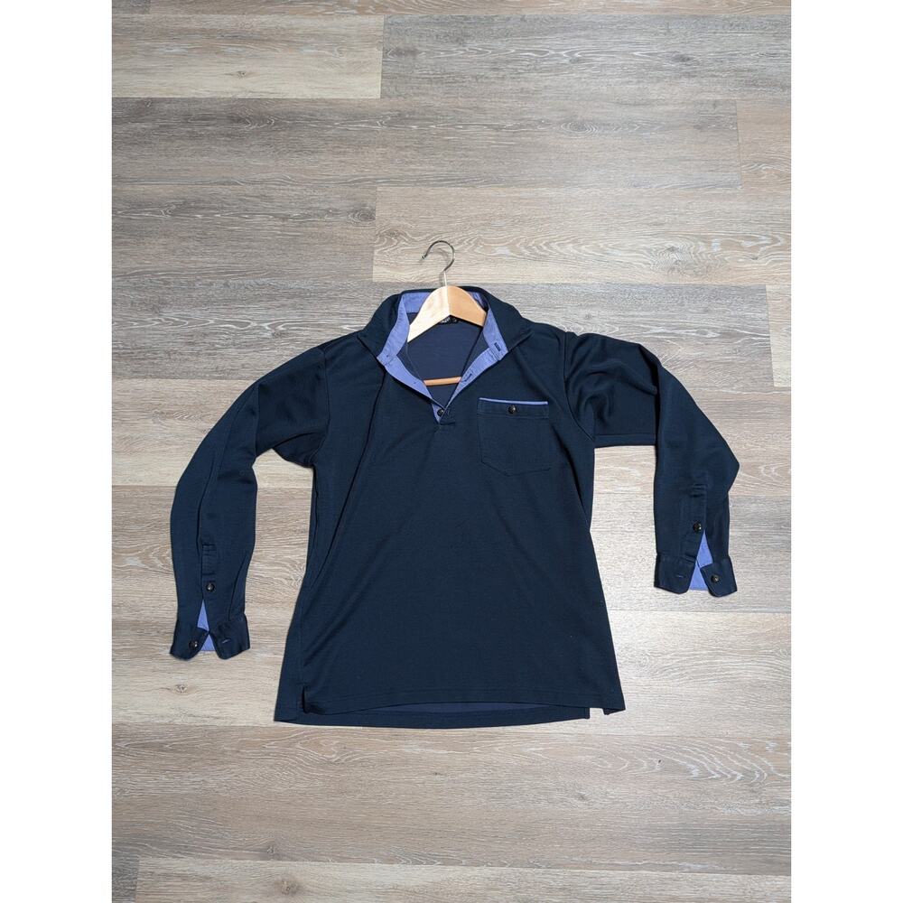 Vintage Patagonia Shirt Mens Medium Blue Red Rugby Pullover Made USA 90s